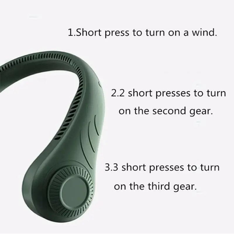 🔥 Portable Bladeless Neck Fan – 360° Hands-Free Cooling, USB Rechargeable Wearable Air Cooler for Summer Travel & Outdoor Activities