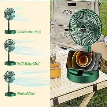 🌬️ Rechargeable Telescopic Folding Fan – Portable USB Desk & Floor Fan with Adjustable Height
