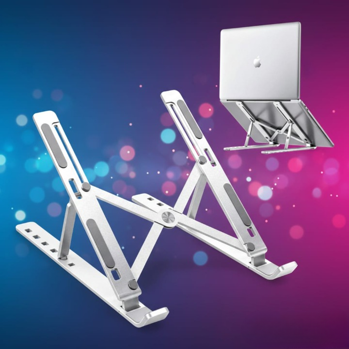 Speed-X 18" Adjustable Aluminum Laptop Stand with Pouch