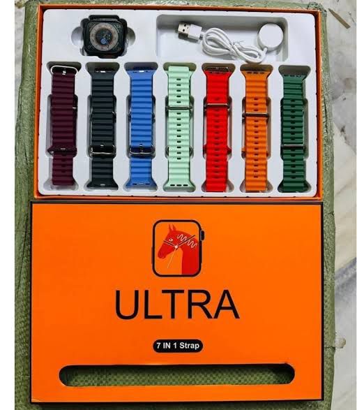 Ultra Smart Fitness Watch with 7 Interchangeable Straps & Heart Rate Monitor Premium Ultra Smart Watch Combo – 7 Straps, Bluetooth Calls & Fitness Tracking