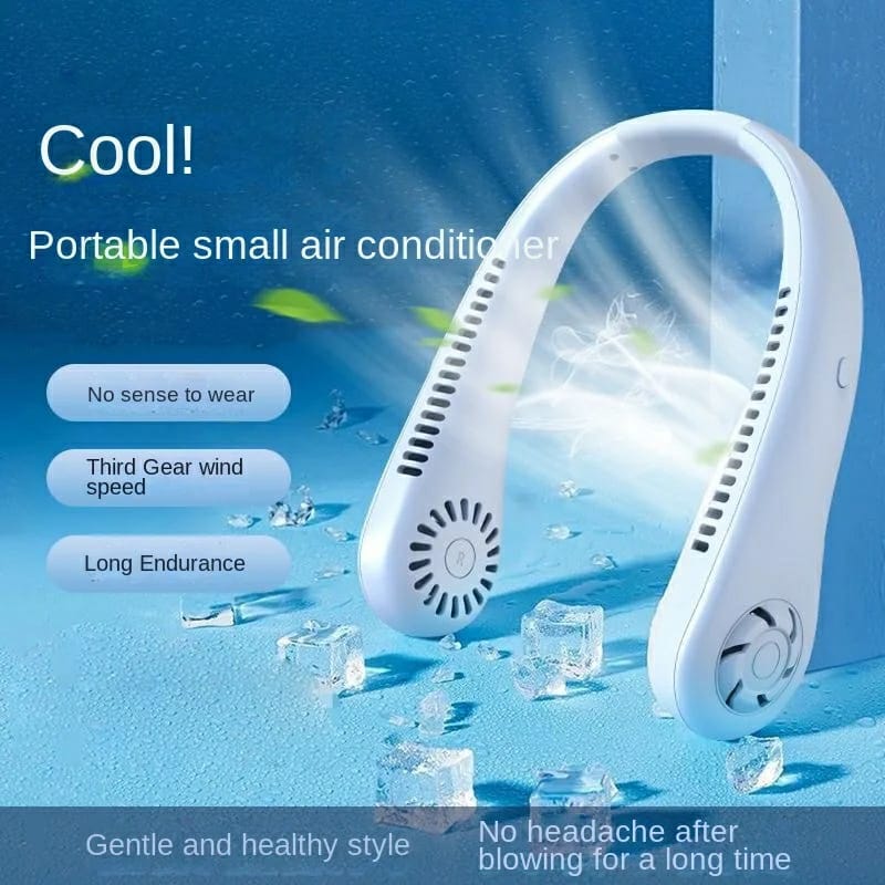 🔥 Portable Bladeless Neck Fan – 360° Hands-Free Cooling, USB Rechargeable Wearable Air Cooler for Summer Travel & Outdoor Activities