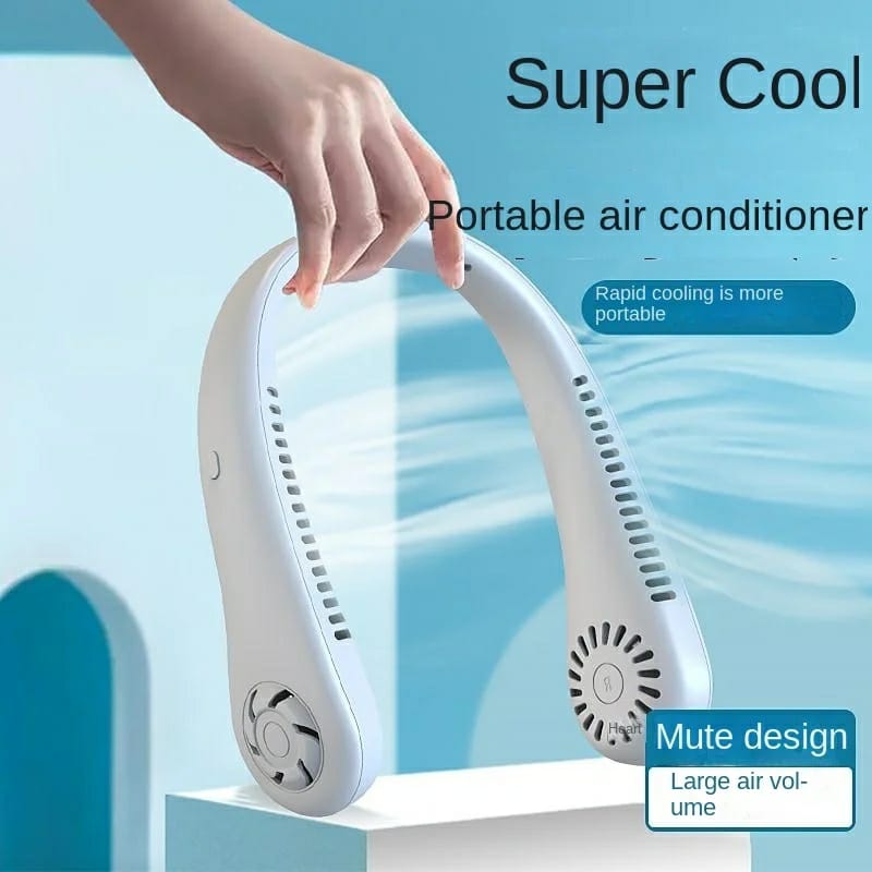 🔥 Portable Bladeless Neck Fan – 360° Hands-Free Cooling, USB Rechargeable Wearable Air Cooler for Summer Travel & Outdoor Activities