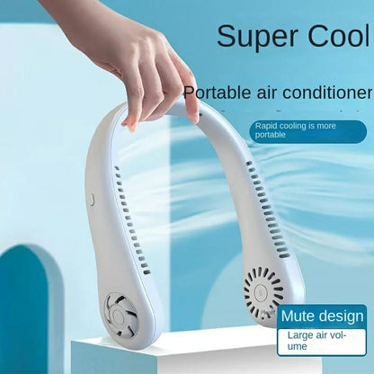 🔥 Portable Bladeless Neck Fan – 360° Hands-Free Cooling, USB Rechargeable Wearable Air Cooler for Summer Travel & Outdoor Activities