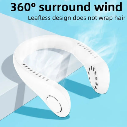 🔥 Portable Bladeless Neck Fan – 360° Hands-Free Cooling, USB Rechargeable Wearable Air Cooler for Summer Travel & Outdoor Activities