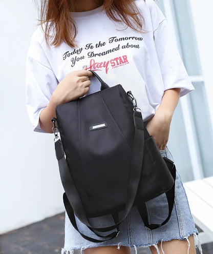 Anti-theft backpack women's bag 2024 new Korean version trendy fashion bag nylon canvas oxford cloth backpack