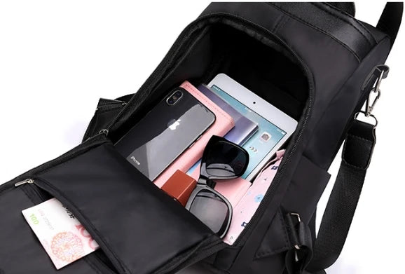 Anti-theft backpack women's bag 2024 new Korean version trendy fashion bag nylon canvas oxford cloth backpack