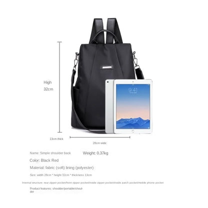 Anti-theft backpack women's bag 2024 new Korean version trendy fashion bag nylon canvas oxford cloth backpack