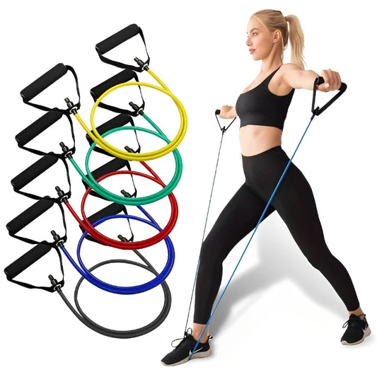 5 Levels Resistance Bands With Handles Exercise Workout For Men Women Strength Training Gym Fitness At Home Tube Band Pull Ropes